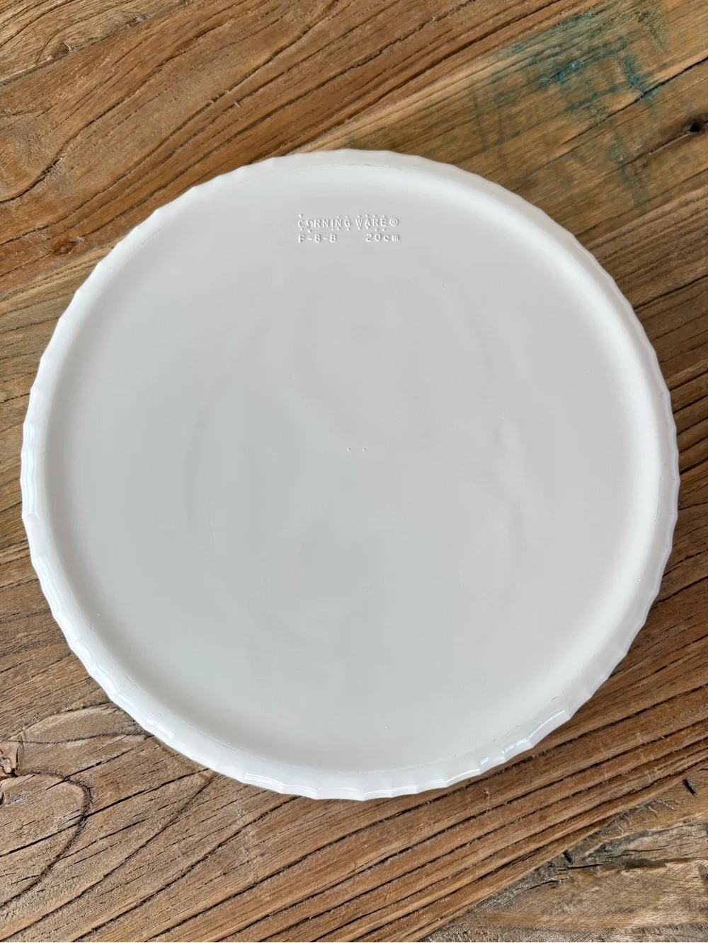 Vintage Corning Ware White F-8-B Quiche Or Pie Plate 8-1/2